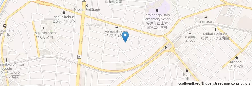 Mapa de ubicacion de 春日神社 en Japon, Préfecture De Chiba, 松戸市.