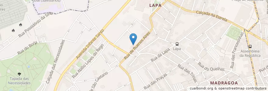 Mapa de ubicacion de Caixa Geral de Depósitos en پرتغال, Área Metropolitana De Lisboa, Lisboa, Grande Lisboa, لیسبون, Estrela.