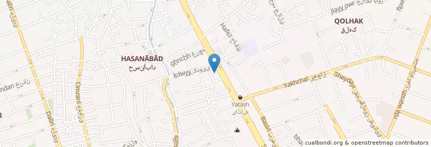 Mapa de ubicacion de بانک آینده en Iran, Teheran, شهرستان تهران, Teheran, بخش مرکزی شهرستان تهران.