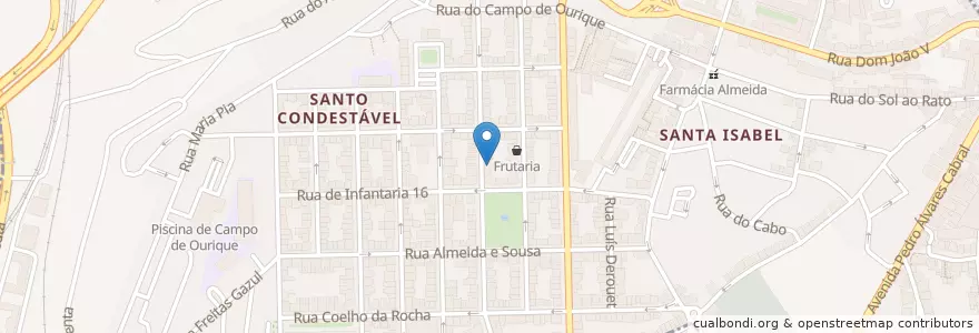 Mapa de ubicacion de Caixa Geral de Depósitos en 포르투갈, Área Metropolitana De Lisboa, Lisboa, Grande Lisboa, 리스본, Campo De Ourique.