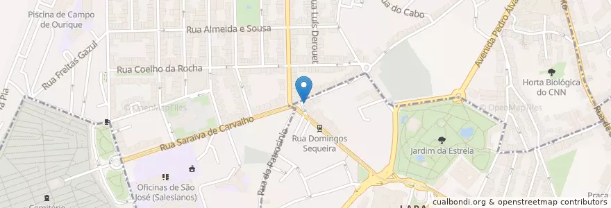 Mapa de ubicacion de Caixa Geral de Depósitos en ポルトガル, Área Metropolitana De Lisboa, Lisboa, Grande Lisboa, リスボン, Campo De Ourique.