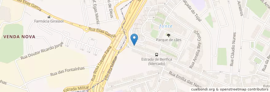 Mapa de ubicacion de Caixa Geral de Depósitos en ポルトガル, Área Metropolitana De Lisboa, Lisboa, Grande Lisboa, Amadora.