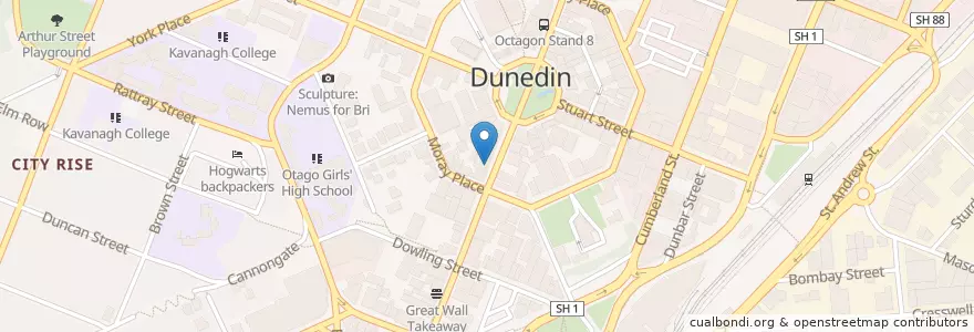 Mapa de ubicacion de Brimstone en ニュージーランド, オタゴ, Dunedin City.