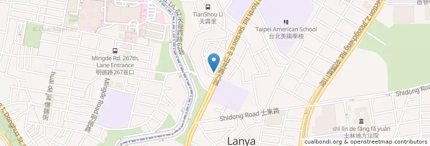 Mapa de ubicacion de 永豐商業銀行 en 타이완, 신베이 시, 타이베이시, 베이터우 구, 스린 구.