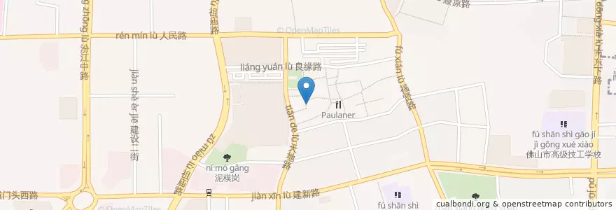 Mapa de ubicacion de Starbucks Cafe en China, Cantão, 佛山市, 禅城区 (Chancheng).