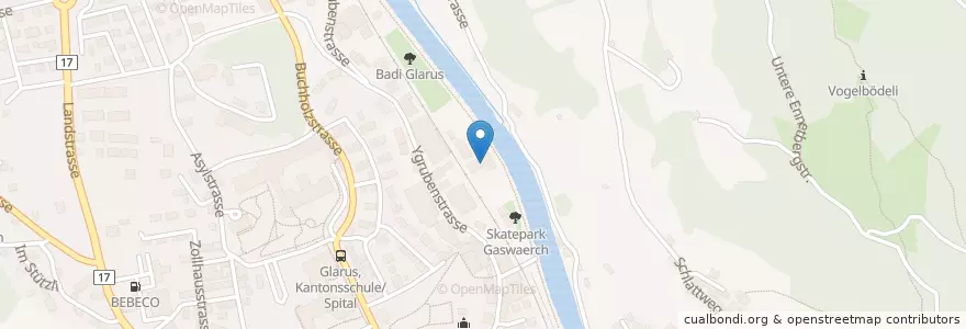 Mapa de ubicacion de Martin Bowald en Switzerland, Glarus, Glarus.