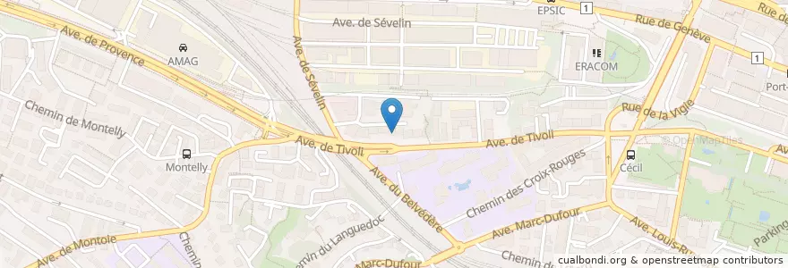 Mapa de ubicacion de Aperitivo en Suíça, Vaud, District De Lausanne, Lausanne.
