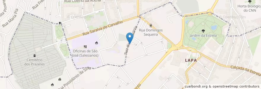 Mapa de ubicacion de Unidade de Saúde Familiar Santo Condestável en Portekiz, Área Metropolitana De Lisboa, Lisboa, Grande Lisboa, Lizbon, Estrela, Campo De Ourique.