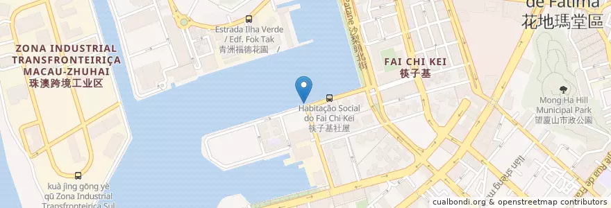 Mapa de ubicacion de 海口土地公 en Китай, Макао, Гуандун, Макао, 珠海市, 香洲区, Носса-Сеньора-Ди-Фатима.