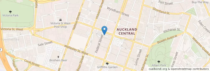 Mapa de ubicacion de The Glass Goose en Nueva Zelanda, Auckland, Waitematā.