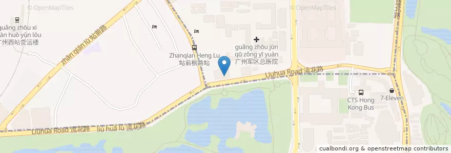 Mapa de ubicacion de 东海海鲜酒家 en China, Guangdong, Guangzhou City, Yuexiu District, 流花街道.