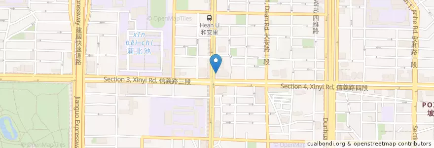 Mapa de ubicacion de 大戶屋 en Taiwan, Nuova Taipei, Taipei, 大安區.