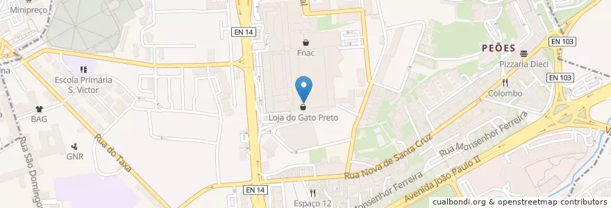Mapa de ubicacion de CTT - Braga Parque en البرتغال, المنطقة الشمالية (البرتغال), براغا, كافادو, براغا, São Vítor.