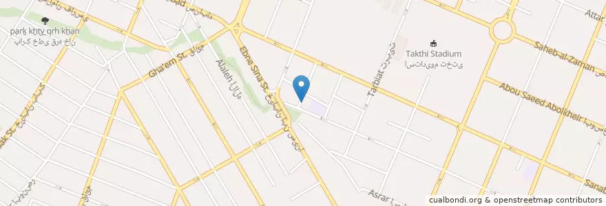 Mapa de ubicacion de دبیرستان شهید مدنی en İran, Razavi Horasan Eyaleti, شهرستان مشهد, مشهد, بخش مرکزی شهرستان مشهد.