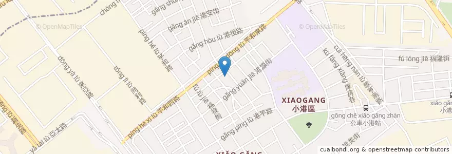 Mapa de ubicacion de 龍湖廟 en Taiwan, Kaohsiung, Xiaogang District.