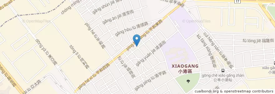Mapa de ubicacion de 高雄中寮天后宮 en تایوان, کائوهسیونگ, 小港區.
