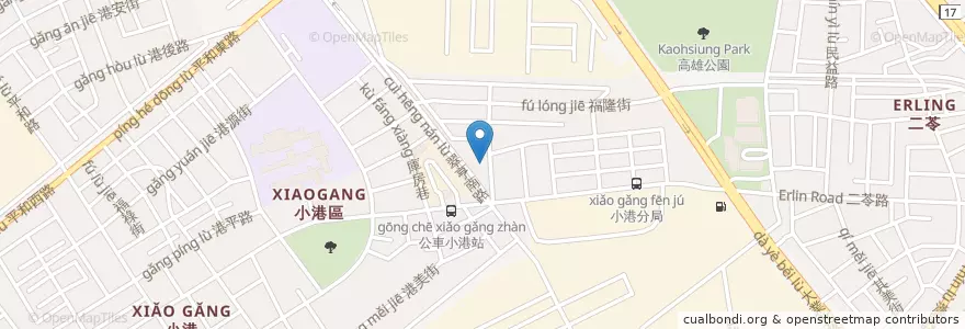 Mapa de ubicacion de 福德祠 en Tayvan, Kaohsiung, 小港區.