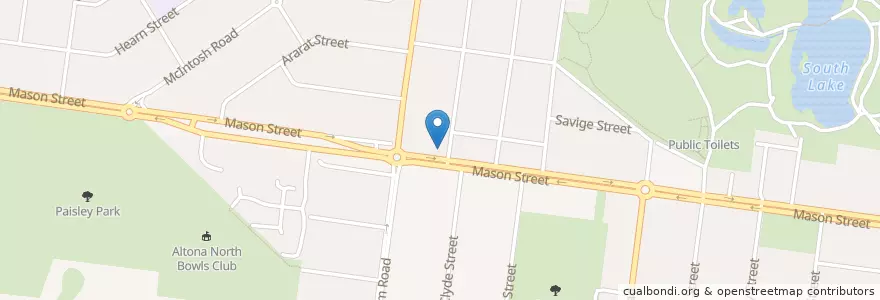 Mapa de ubicacion de Star Pizza & Cafe en 오스트레일리아, Victoria, City Of Hobsons Bay.