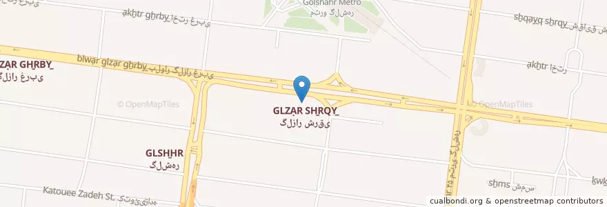 Mapa de ubicacion de دبیرستان دخترانه شهدای روزنامه اطلاعات en Iran, Alborz, شهرستان کرج, بخش مرکزی شهرستان کرج, کرج.