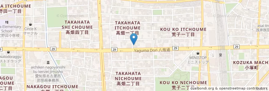 Mapa de ubicacion de まぐろ亭 en Jepun, 愛知県, 名古屋市, 中川区.