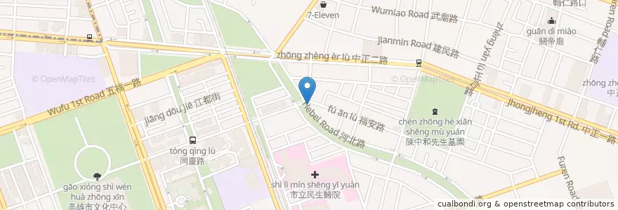 Mapa de ubicacion de 杉原夜食 en Taiwán, Kaohsiung, 苓雅區.