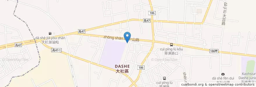 Mapa de ubicacion de 高雄市立圖書館大社分館 en تايوان, كاوهسيونغ, 大社區.