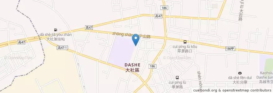 Mapa de ubicacion de 大社郵局(高雄34支) en Taiwan, Kaohsiung, 大社區.