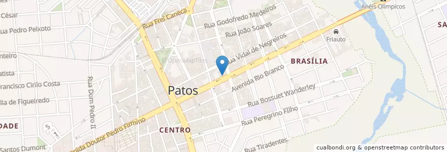 Mapa de ubicacion de Clínica integrada de Patos en برزیل, منطقه شمال شرقی برزیل, پارائیبا, Região Metropolitana De Patos, Região Geográfica Intermediária De Patos, Região Geográfica Imediata De Patos, Patos.