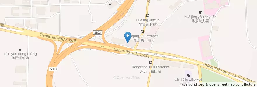 Mapa de ubicacion de 招商银行 en China, Cantão, Cantão, 天河区, 棠下街道.