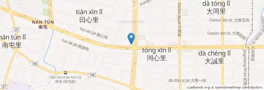 Mapa de ubicacion de 爭鮮迴轉壽司 en تایوان, تایچونگ, 南屯區.