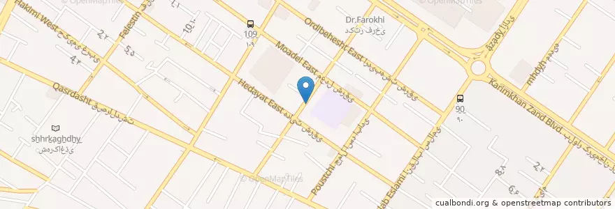 Mapa de ubicacion de تاکسی تلفنی شیراز en Irão, استان فارس, شهرستان شیراز, بخش مرکزی, شیراز.