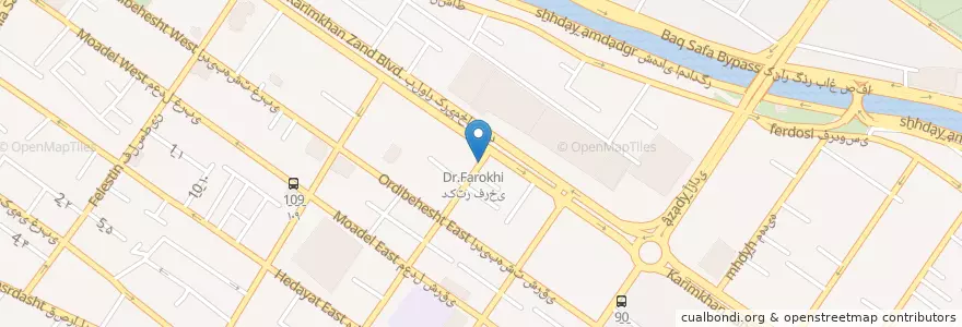Mapa de ubicacion de درمانگاه جهاد دانشگاهی en Irão, استان فارس, شهرستان شیراز, بخش مرکزی, شیراز.