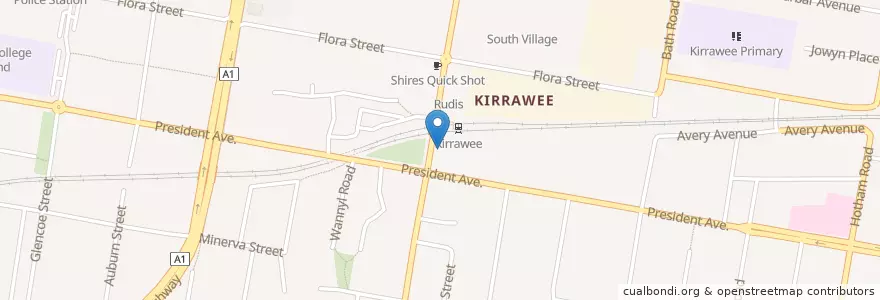 Mapa de ubicacion de Kirrawee Family Medical Practice en Australie, Nouvelle Galles Du Sud, Sutherland Shire Council, Sydney.