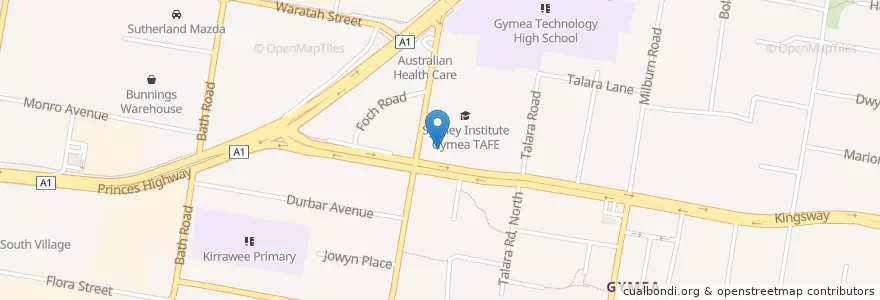 Mapa de ubicacion de Sydney TAFE Gymea Library en استرالیا, New South Wales, Sutherland Shire Council, Sydney.
