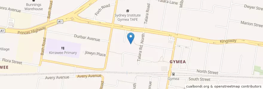 Mapa de ubicacion de Hazelhurst Cafe en Australien, Neusüdwales, Sutherland Shire Council, Sydney.