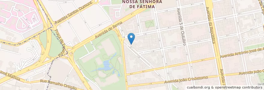 Mapa de ubicacion de Valbom en Portugal, Área Metropolitana De Lisboa, Lissabon, Grande Lisboa, Lissabon, Avenidas Novas.
