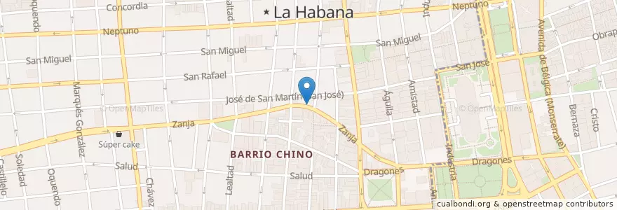 Mapa de ubicacion de Santys bar en Cuba, La Havane, Centro Habana.
