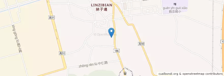 Mapa de ubicacion de 供天宮 en Taiwán, Kaohsiung, 大社區.