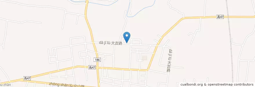Mapa de ubicacion de 堡芝琳漢堡店 en تایوان, کائوهسیونگ, 大社區.
