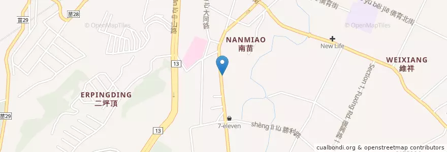 Mapa de ubicacion de 苗栗南苗郵局苗栗4支局 en Taiwan, Taiwan, 苗栗縣, 苗栗市.