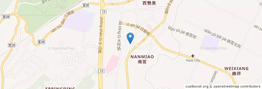 Mapa de ubicacion de 麥當勞 en تايوان, مقاطعة تايوان, 苗栗縣, 苗栗市.