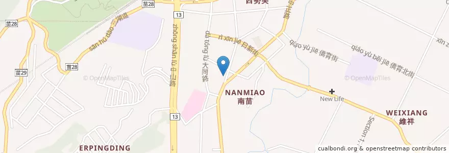 Mapa de ubicacion de 肯德基 en تايوان, مقاطعة تايوان, 苗栗縣, 苗栗市.