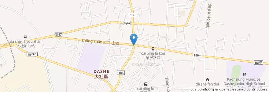 Mapa de ubicacion de 多那之 en 臺灣, 高雄市, 大社區.