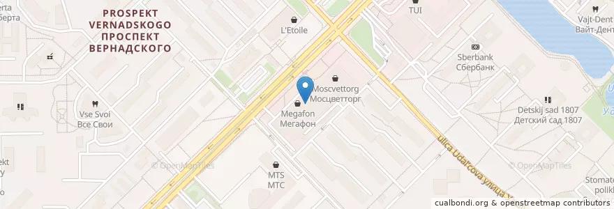 Mapa de ubicacion de Витафарм en Rusia, Distrito Federal Central, Москва, Западный Административный Округ, Район Проспект Вернадского.