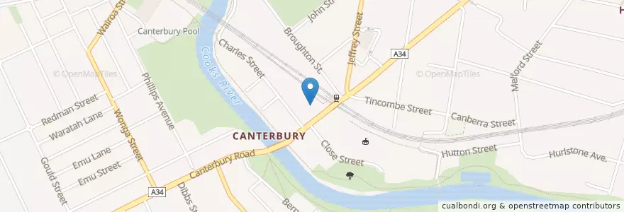 Mapa de ubicacion de Canterbury Plaza Medical Centre en Austrália, Nova Gales Do Sul, Canterbury-Bankstown Council, Sydney.