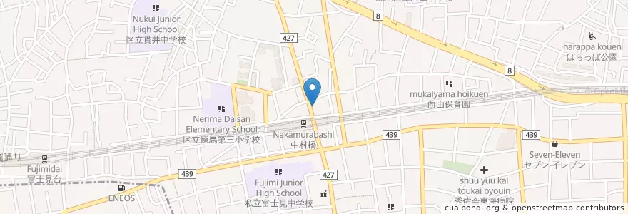 Mapa de ubicacion de らあめん花月 en Japão, Tóquio, 練馬区.