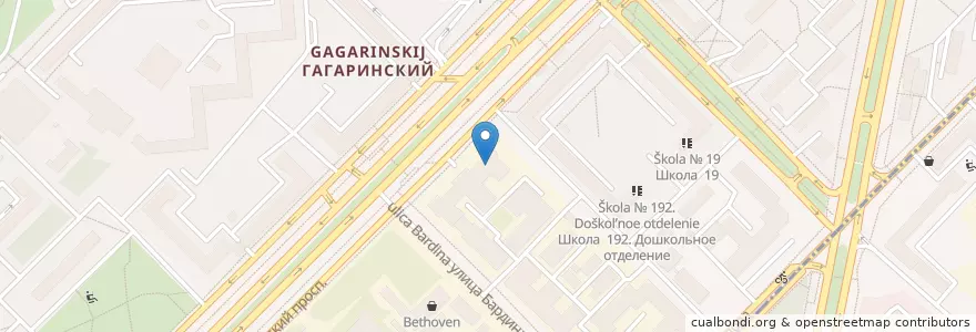 Mapa de ubicacion de Сбербанк en Rusia, Distrito Federal Central, Москва, Юго-Западный Административный Округ, Гагаринский Район.