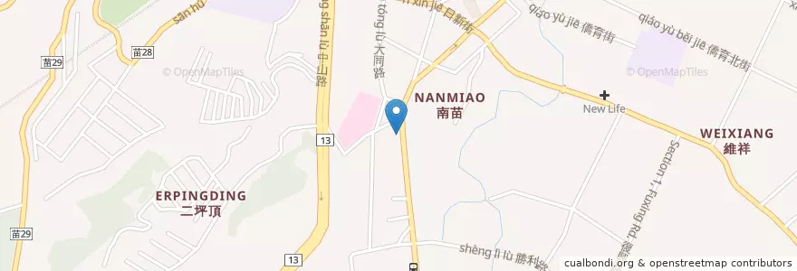 Mapa de ubicacion de 三媽臭臭鍋 en Тайвань, Тайвань, Мяоли, 苗栗市.