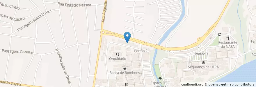 Mapa de ubicacion de Faculdade de Geofísica (FAGEOF) en Brasilien, Norden, Pará, Região Geográfica Intermediária De Belém, Microrregião De Belém, Belém.