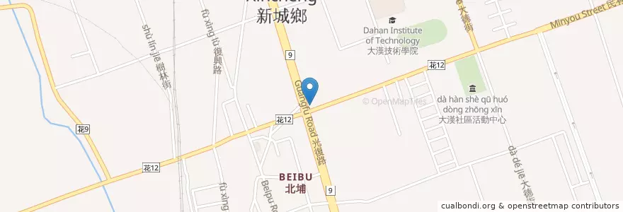 Mapa de ubicacion de 85°C en 타이완, 타이완성, 화롄현, 신청 향.